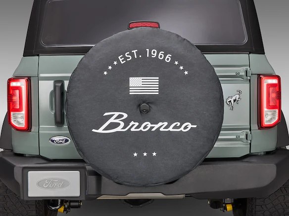Bronco 2025 Bronco 66, Opaque White Ink Spare 35 inch Tire Cover Main Image