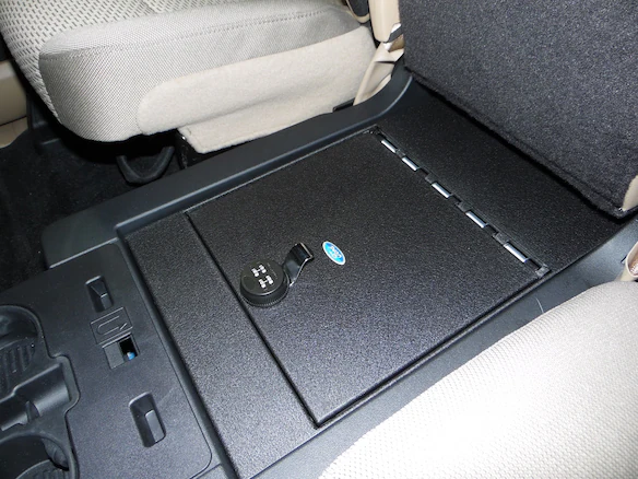 Console Vault Vehicle Safe for Base Seat Console, Split Bench Front Seat, 2015-2025. Main Image