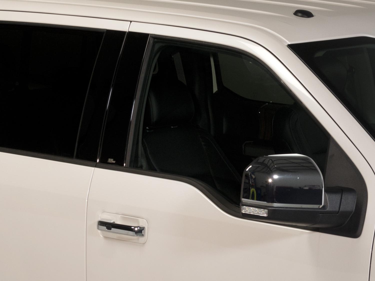 Ryck Motoring Glossy Black B Pillar Post Door Covers Trim For 15-21 Ford F-150 (with Keypad) - 4 Pieces, Self-Adhesive