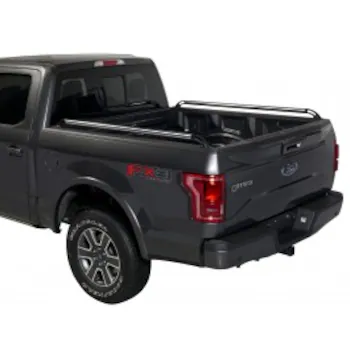 F-150 2015-2025 Chrome Bed Rails with Black End Caps for 5.5' Bed