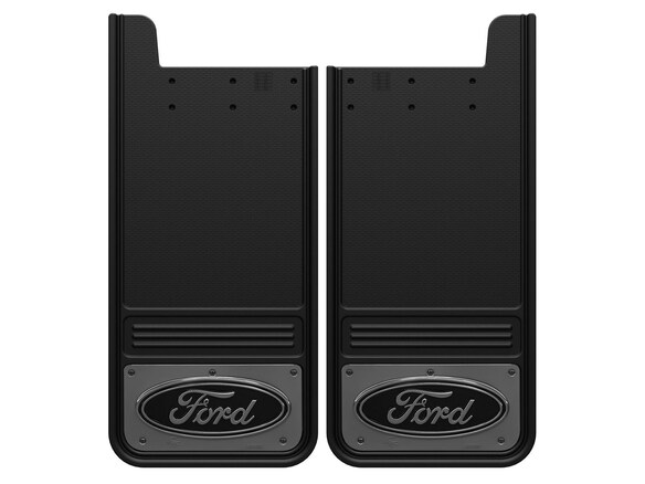 Super Duty 2017-2022 Gatorback Gunmetal Ford Logo Splash Guards Rear Pair Main Image