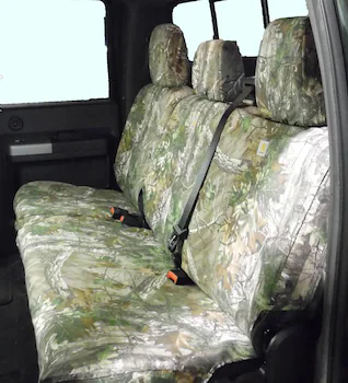 Super Duty Crew Cab 2017-2022 Covercraft RealTree Rear Seat Covers w/ Armrest 60/40 in Green