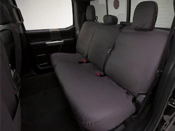 Super Duty Crew Cab 2019-2022 Folding Rear Seat Covers w/ Armrest 60/40 in Charcoal
