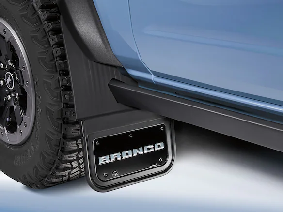 Bronco 2021-2025 w/Rock Rails Gatorback Bronco Text Logo Splash Guards Front Pair Main Image