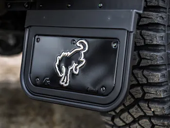 Bronco 2021-2025 Gatorback Bucking Bronco Logo Splash Guards Front without Rock Rails or Steps