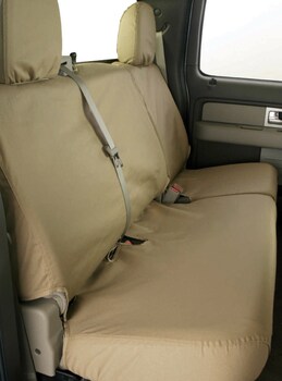 Covercraft Rear Row 60/40 Seat Covers w/ Armrest in Taupe
