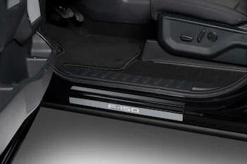 F-150 CrewCab 2021-2025 Putco Black Platinum Stainless Steel Door Sill Plates