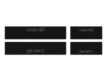F-150 2021-2025 Tufskinz Gray Lettering on Black Texture Door Sill Kit