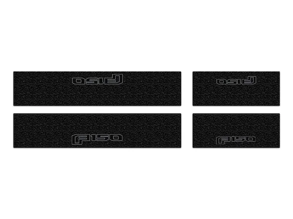 F-150 2021-2025 Tufskinz Gray Lettering on Black Texture Door Sill Kit Main Image
