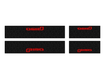 F-150 2021-2025 Tufskinz Red Lettering on Black Texture Door Sill Kit