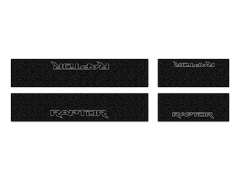 F-150 2021-2025 Tufskinz Gray Lettering on Black Texture Door Sill Kit for F-150 Raptor
