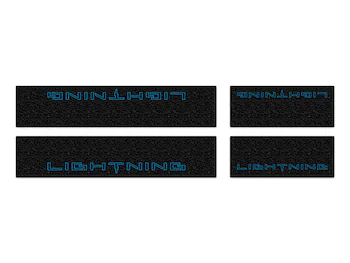 F-150 2021-2025 Tufskinz Lightning Logo on Black Texture Door Sill Kit for F-150 Lightning