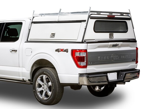 F-150 2021-2024 Leer Group Oxford White Cab High Commercial Bed Cap with Roof Rack for 8.0 Bed - NON-RETURNABLE Main Image