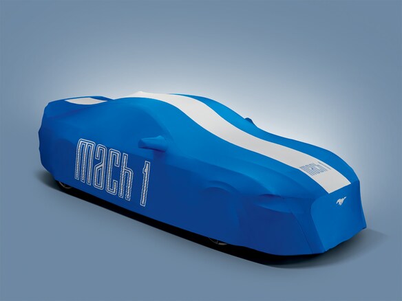Mustang 2021-2023 Blue & White Full Vehicle Cover for High Wing Models Main Image
