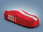 Mustang 2021-2023 Red & White Full Vehicle Cover for High Wing Models Main Image