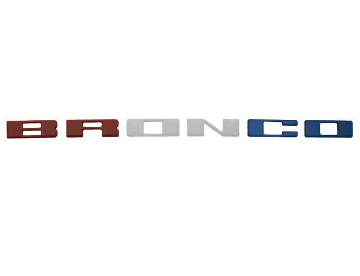 Bronco 2021-2025 TufSkinz® Red/White/Blue Grille Lettering