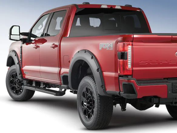Super Duty 2023-2025 Bushwacker Black Textured Finish Pocket Style Fender Flare Kit - Preassembled 4-Piece Kit Main Image