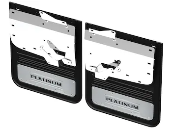 Super Duty DRW 2023-2025 Gatorback Rear Splash Guards w/PLATINUM Die-Stamped Stainless Insert