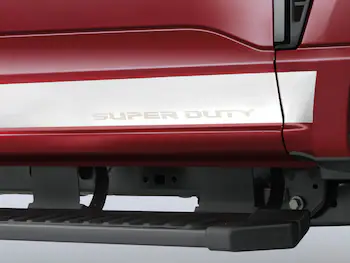 Super Duty 2023-2025 Super Cab Putco Stainless Steel Door Molding Kit (Rocker Panel) for 6.75' Bed