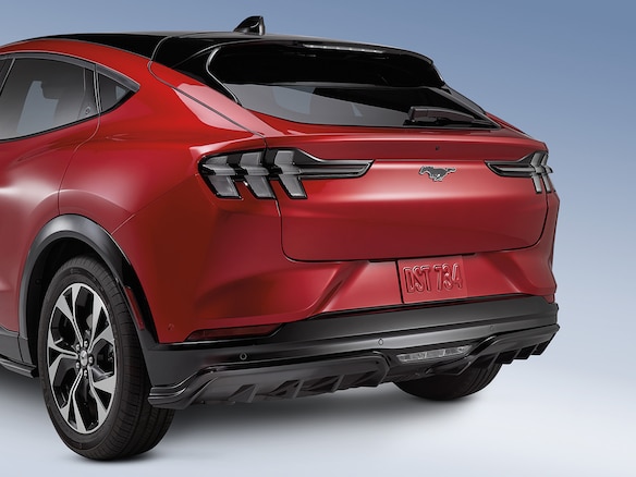 Mustang Mach-E 2021-2025, Air Design® Gloss Shadow Black Rear Bumper Fascia Diffuser Kit Main Image
