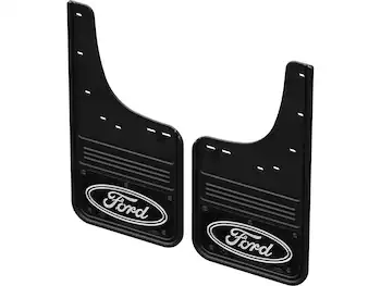 F-150 Lightning 2022-2025 Gatorback Rear Pair Splash Guards with Black Ford Oval on Black