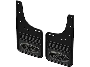 F-150 Lightning 2022-2025 Gatorback Rear Pair Splash Guards with Black Ford Oval on Gunmetal