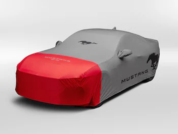 Mustang 2024-2025 Coverking® Full Vehicle Indoor Cover for GT Coupe, Low Spoiler, Gray with Red Front, Retro Grille