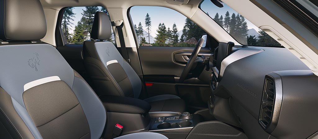2026 Ford Bronco Sport® interior showing front seats and view of the vehicle interior