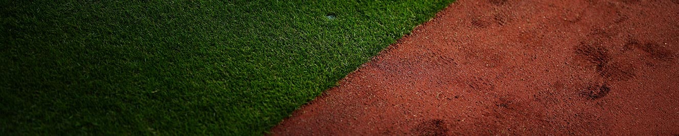 Close-up of baseball field grass and dirt