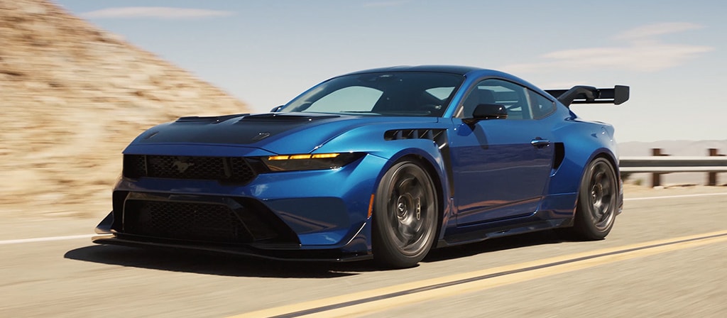The 2026 Ford Mustang® GTD driving down a road