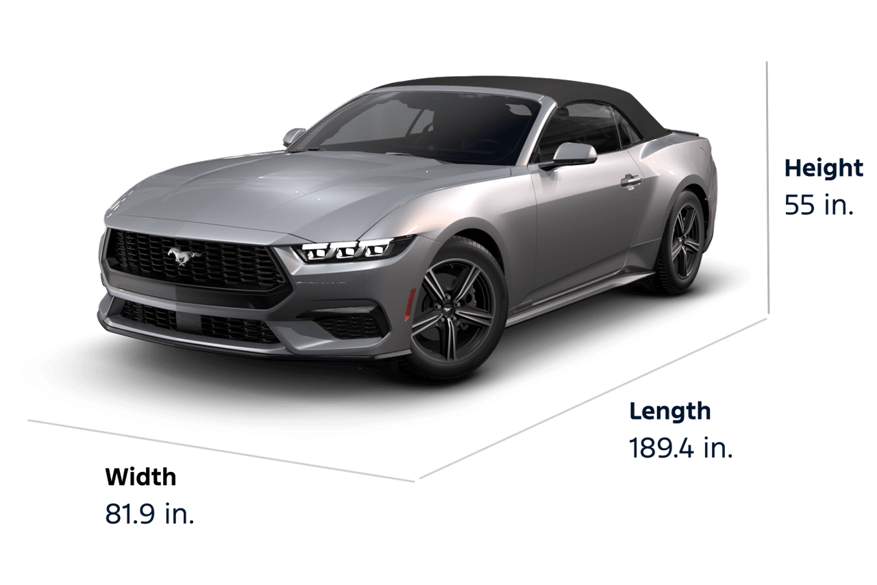 2025 Mustang® EcoBoost® Convertible Premium Dimensions