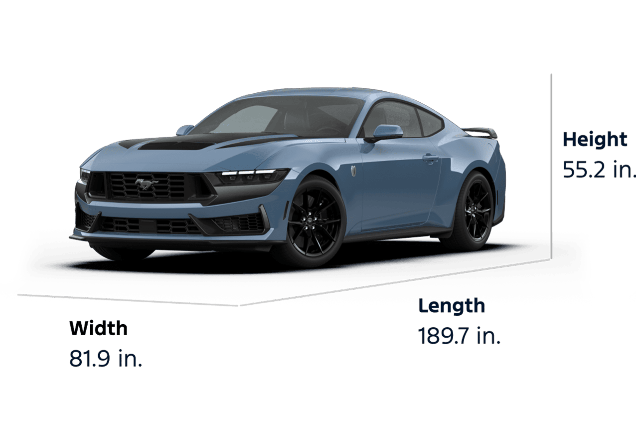 2026 Ford Mustang Dark Horse® Premium fastback dimensions