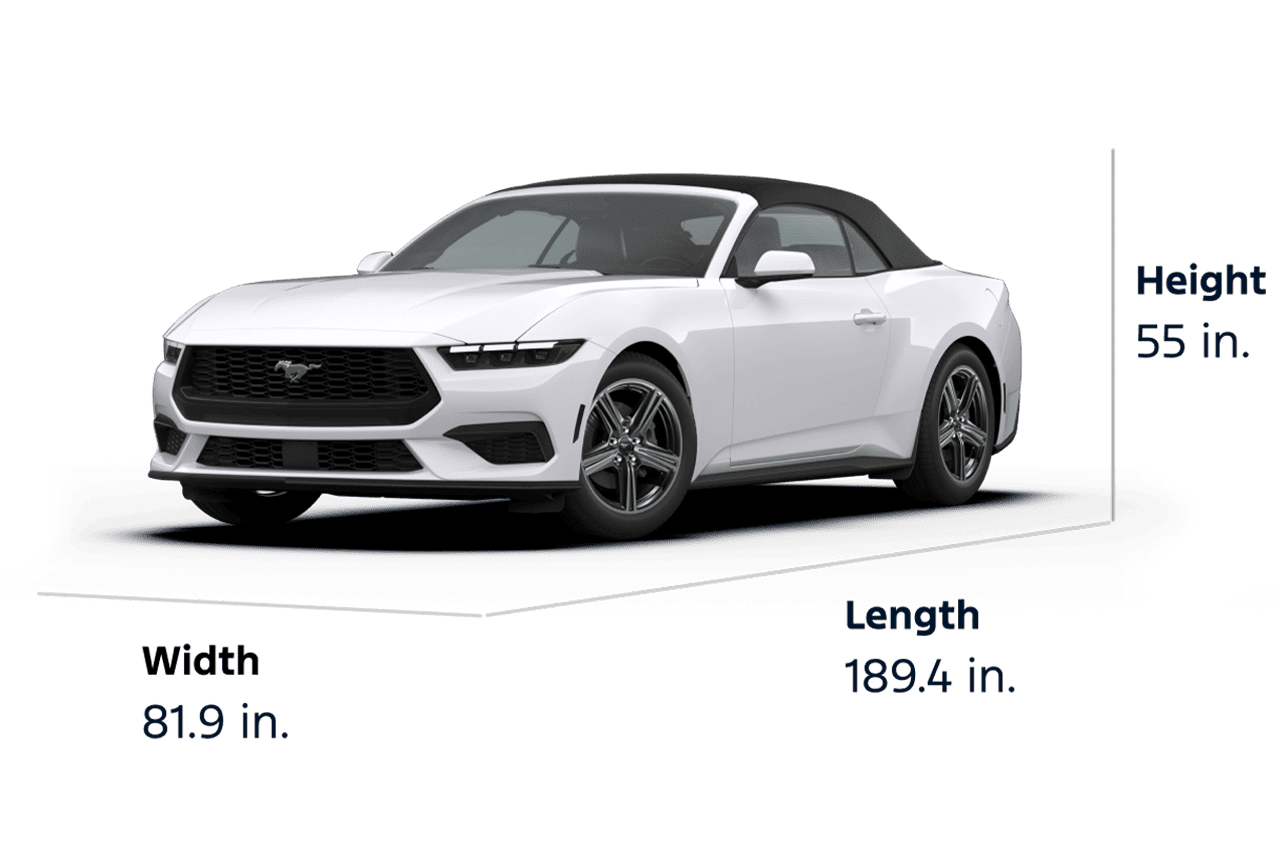 2026 Ford Mustang® EcoBoost® Premium convertible dimensions