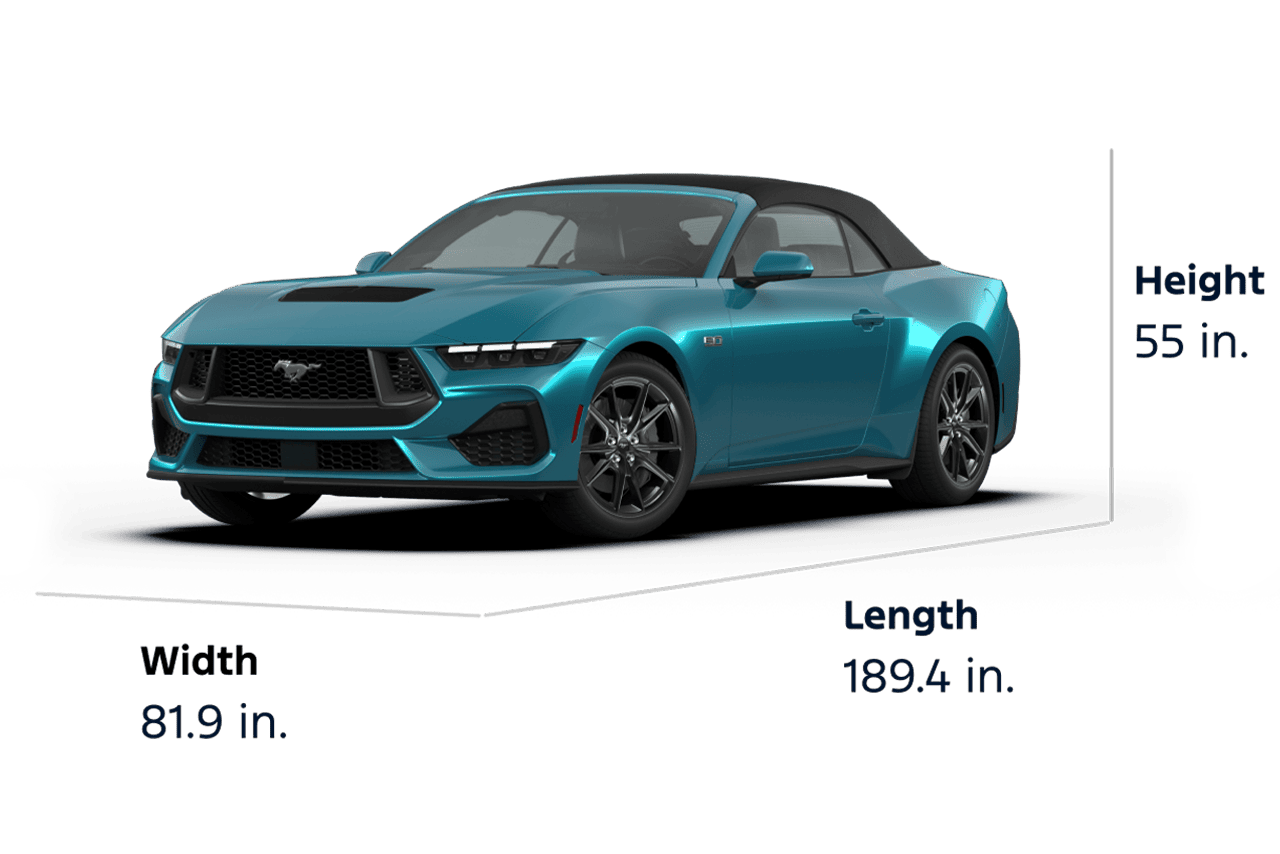 2026 Ford Mustang® GT Premium convertible dimensions