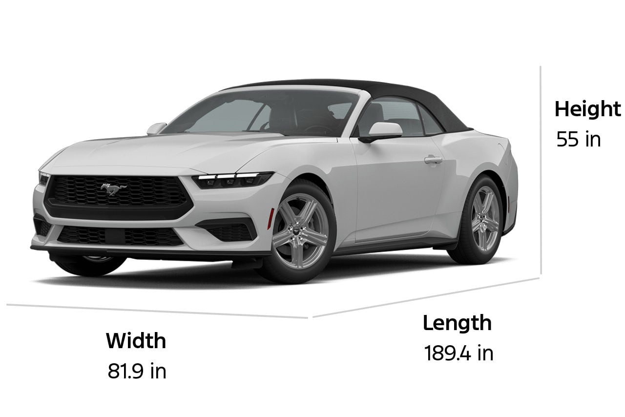 2026 Ford Mustang® EcoBoost® convertible dimensions