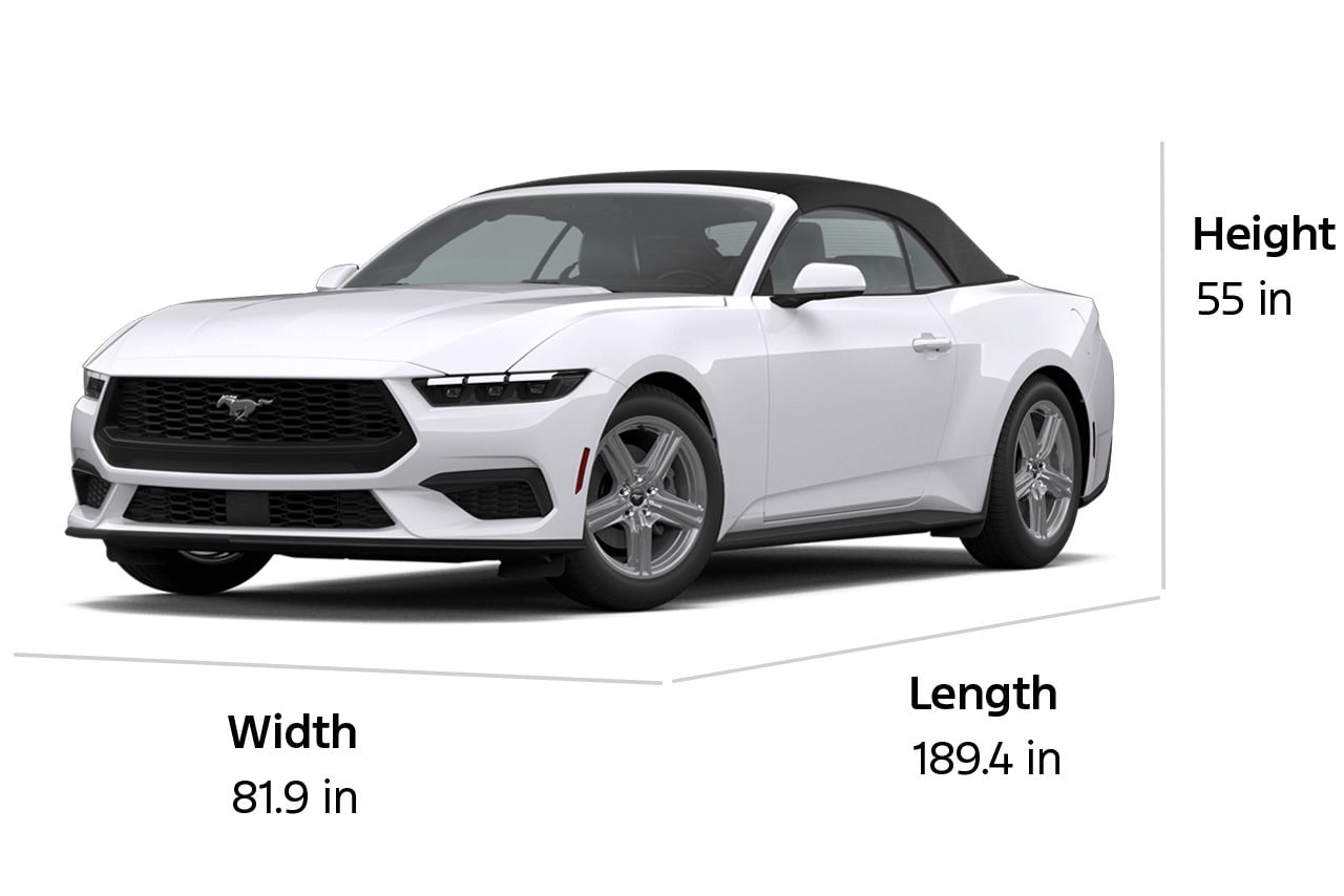 2026 Ford Mustang® EcoBoost® Premium convertible dimensions
