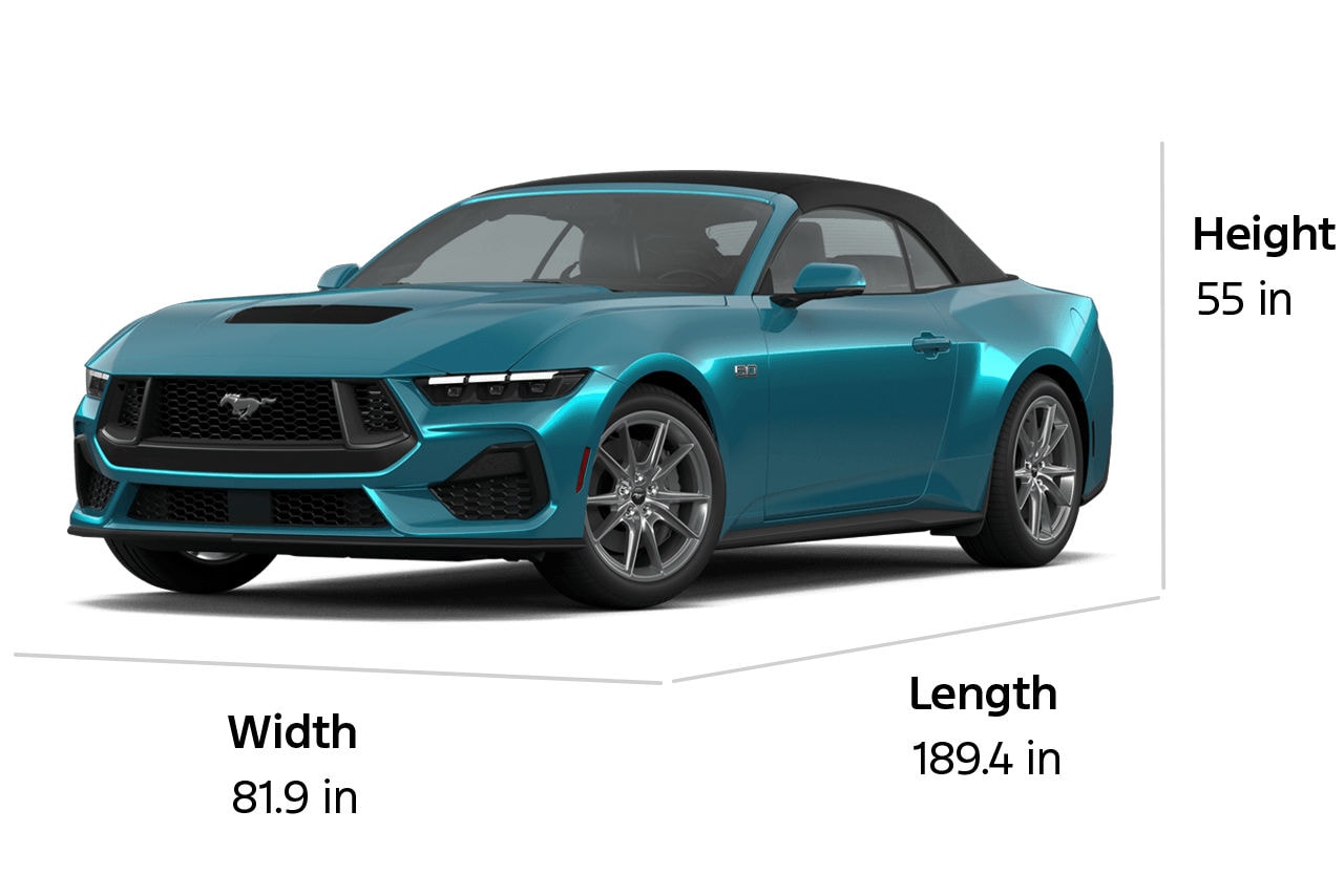 2026 Ford Mustang® GT Premium convertible dimensions