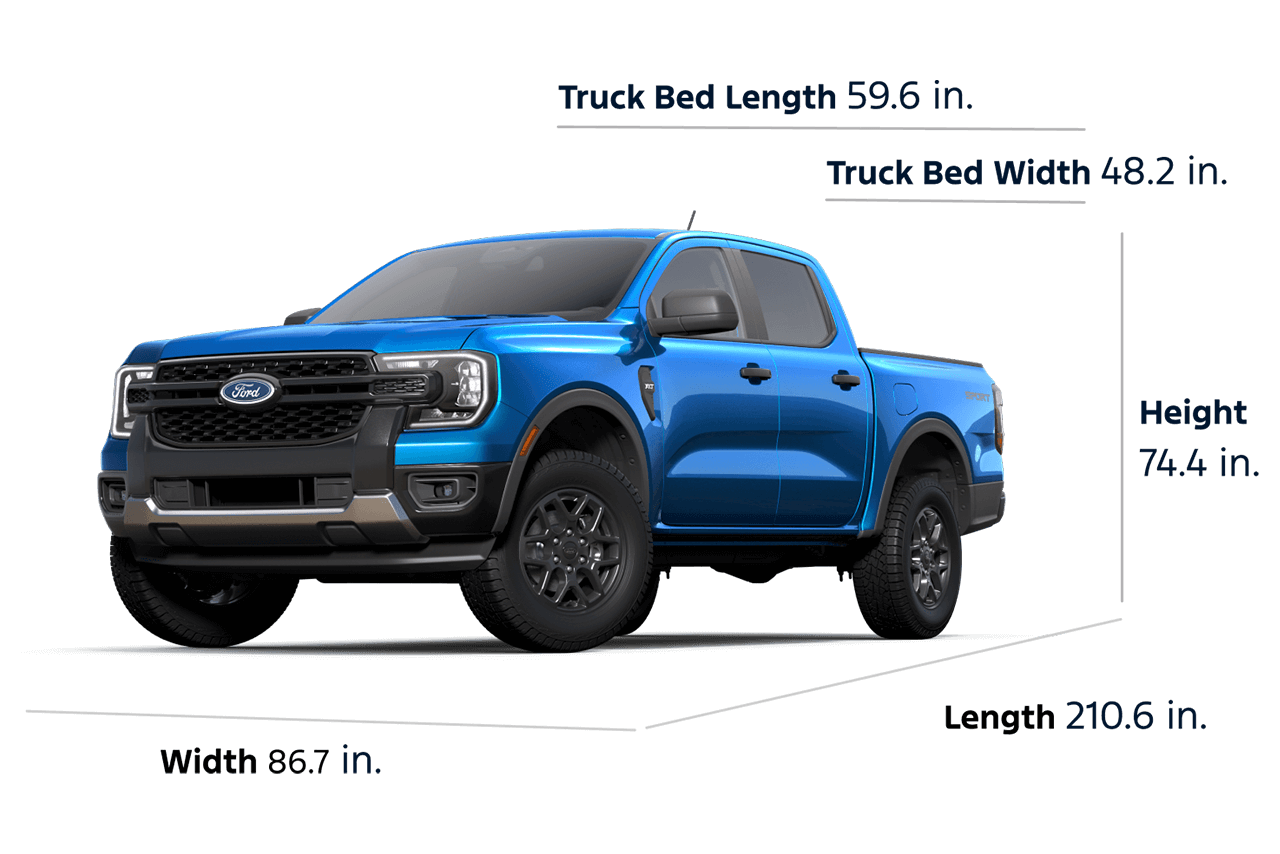 2025 Ford Ranger® XLT Dimensions