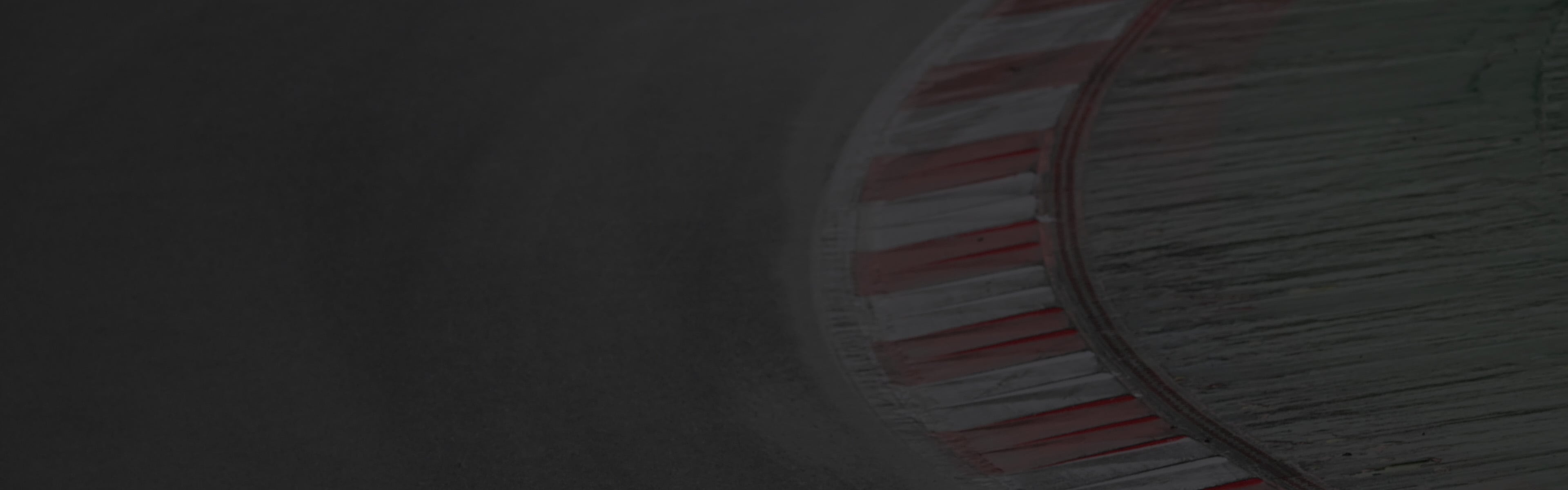 Pavement of race track corner