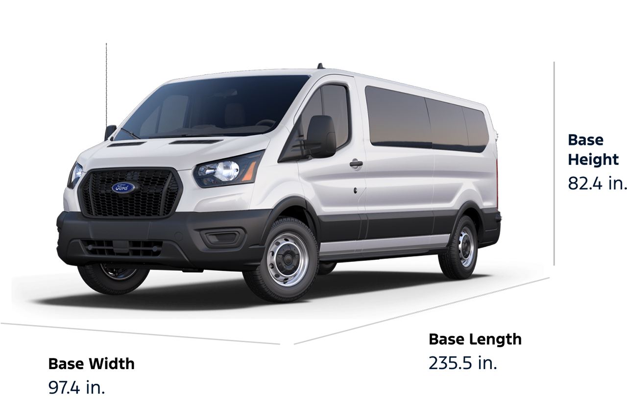 2025 Transit® Passenger Van XL Dimensions