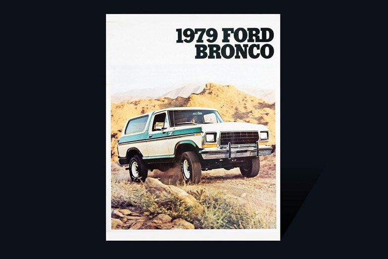 tapa del folleto de vehículos Ford Bronco 1979