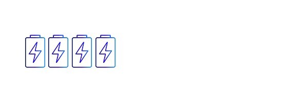 Icon of four charging batteries