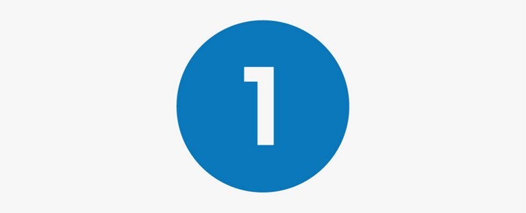 Un ícono con un círculo azul con el número uno seguido de indicaciones que explica el primer paso de cómo pedir un vehículo