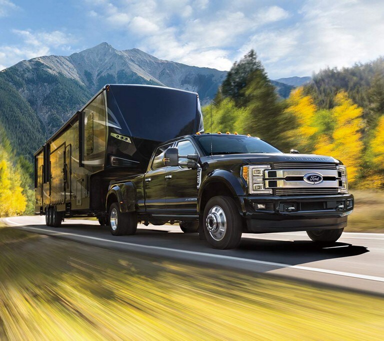 2018 Super Duty Limited pulling a trailer 