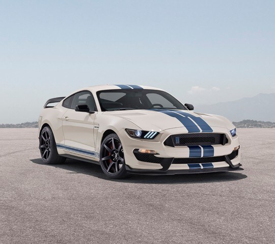 A G T 350 with the G T 350 Heritage Edition Package on a track 