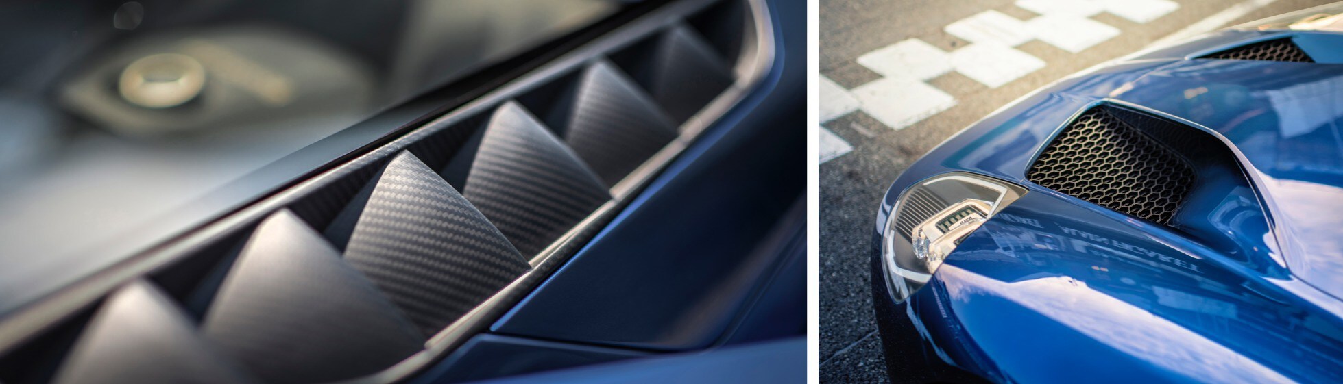 Primer plano de los detalles del Ford G T