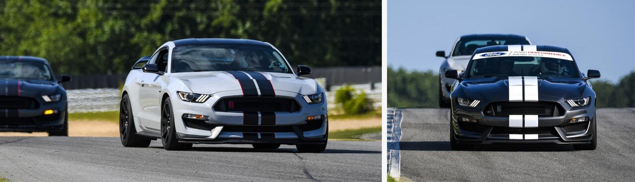 Shelby GT350 2018 en una pista de carreras.