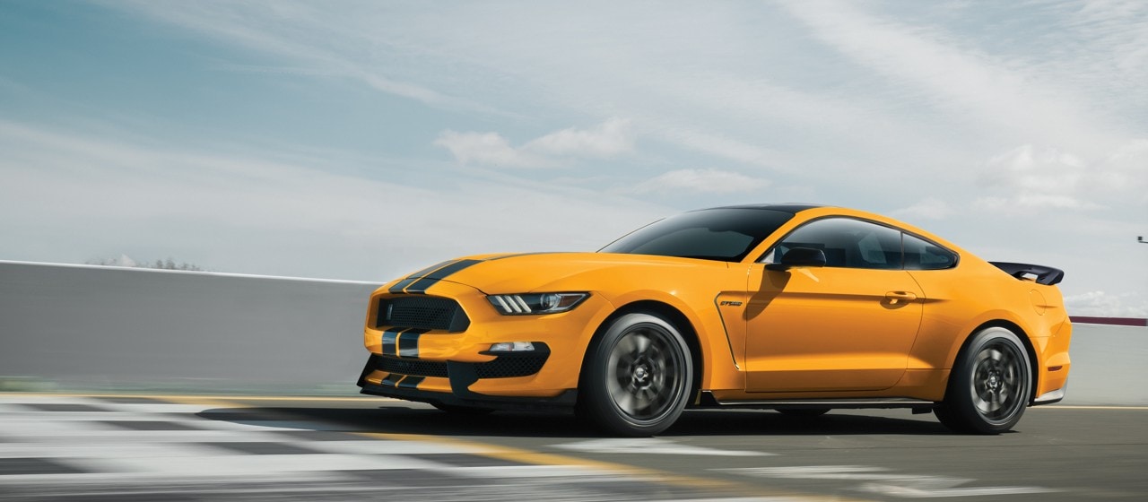 2019 Shelby G T 350 in Orange Fury with available over the top racing stripes