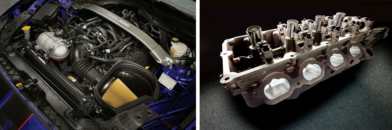 El motor V 8 de 5 punto 2 litros y su cigüeñal plano