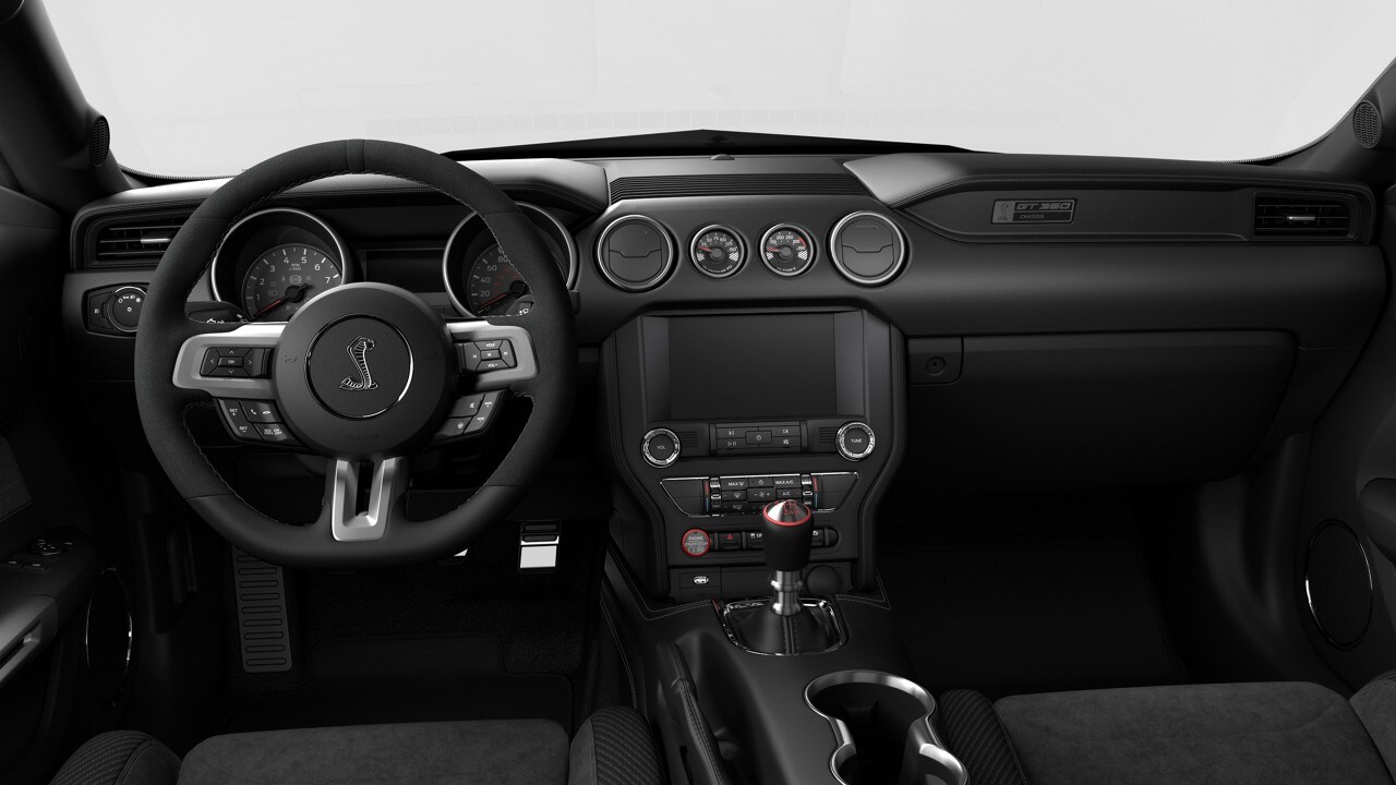 Steering wheel instrument panel and shifter of 2019 Shelby G T 350